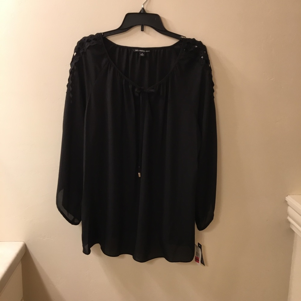 Zac & Rachel Black blouse - 1X - NWT